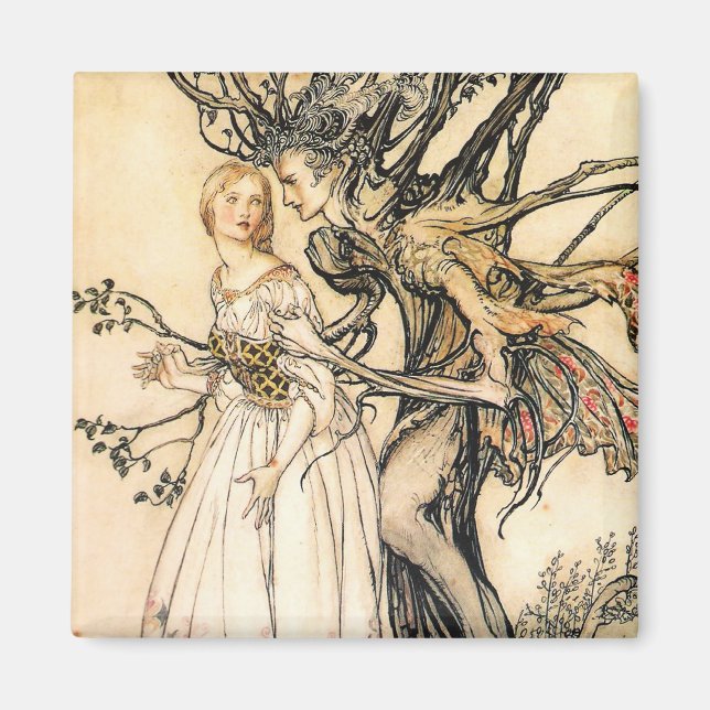 Fairytale Princess and Tree Elf Magnet (Front)