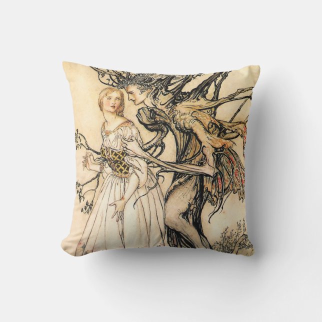 Fairytale Princess and Tree Elf Pillow (Front)