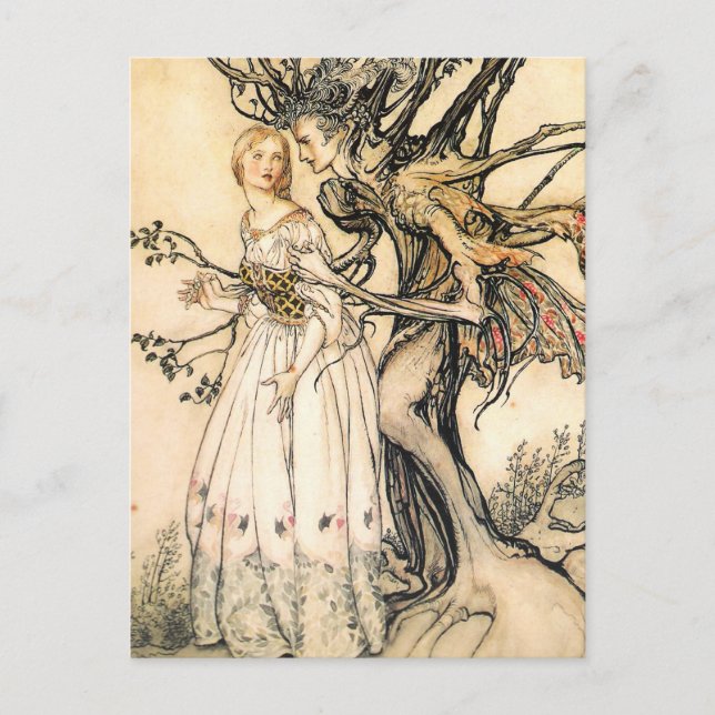 Fairytale Princess and Tree Elf Postcard (Front)
