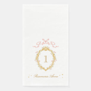 Fairytale Princess Big Number Girly Birthday Party Napkin