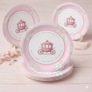 Fairytale Princess Carriage Birthday Paper Plates
