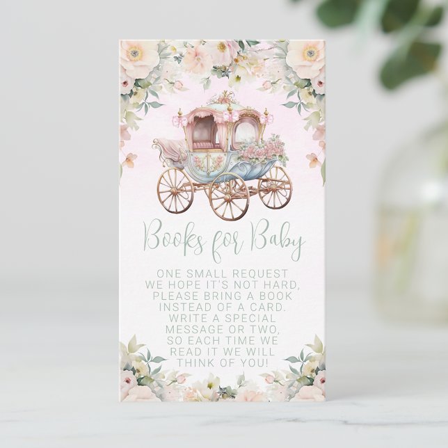Fairytale Princess Carriage Book Request Enclosure Card (Fairytale princess book request cards. You can change the text.)