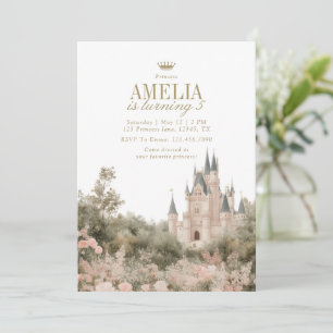 Fairytale Princess Castle Garden Birthday Party Invitation