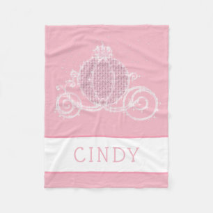 Fairytale Princess Coach Personalised Pink Girls Fleece Blanket