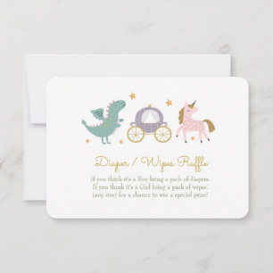 Fairytale Princess Diaper / Wipes Raffle Card