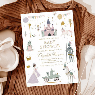 Fairytale Princess Dragon Baby Shower Invitation