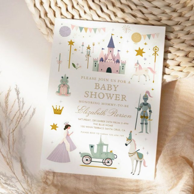 Fairytale Princess Dragon Baby Shower Invitation (Creator Uploaded)