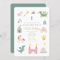 Fairytale Princess Dragon Birthday Invitation