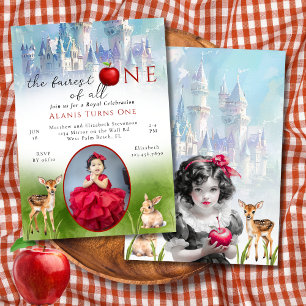 Fairytale Princess Fairest One 1st Birthday Photo Invitation