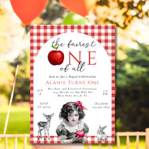 Fairytale Princess Fairest One Of All 1st Birthday Invitation