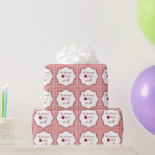 Fairytale Princess Fairest One of All Red Gingham Wrapping Paper
