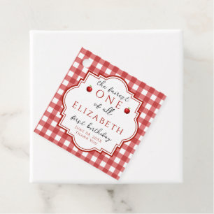 Fairytale Princess Fairest One Red Plaid Birthday Favour Tags