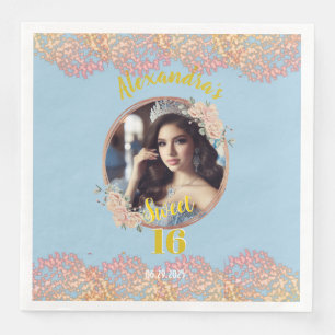 Fairytale Princess Glitter Sweet sixteen Napkin