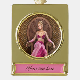 Fairytale Princess Gold Plated Banner Ornament