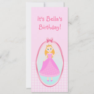 Fairytale Princess in Pink  Birthaday Party Invitation