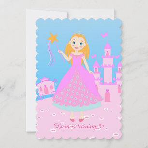 Fairytale Princess in Pink Birthaday Party Invitation