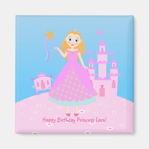 Fairytale Princess in Pink Birthaday Party Magnet