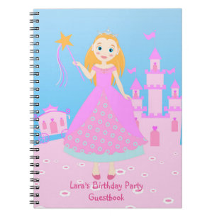 Fairytale Princess in Pink  Birthaday Party Notebook
