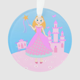 Fairytale Princess in Pink Birthaday Party Ornament