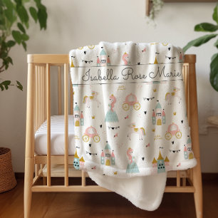 Fairytale Princess Pattern Sherpa Blanket