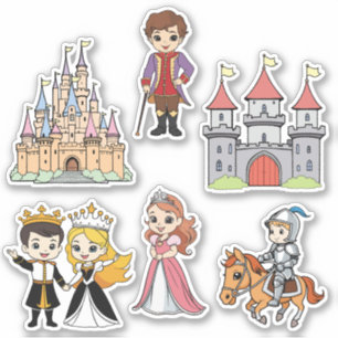 Fairytale Princess & Prince Cute Colourful Cartoon
