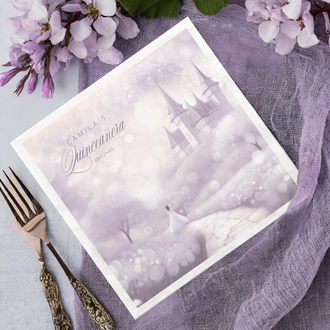 Fairytale Princess Quinceanera Lavender ID1030 Napkin (Creator Uploaded)