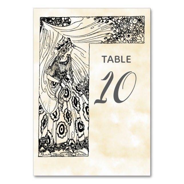 Fairytale Princess Table Number (Front)