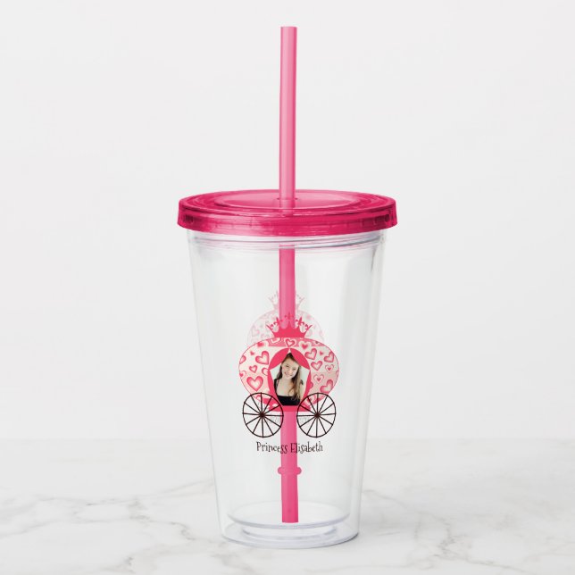 Fairytale Royal Princess Carriage Girl Birthday  Acrylic Tumbler (Front)