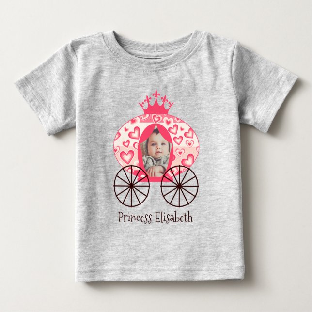 Fairytale Royal Princess Carriage Girl Birthday  Baby T-Shirt (Front)