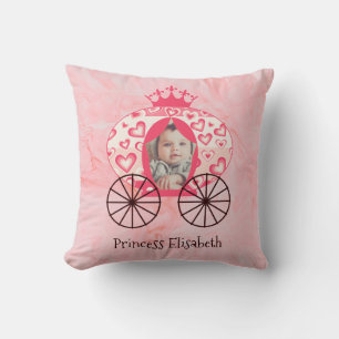 Fairytale Royal Princess Carriage Girl Birthday Cushion