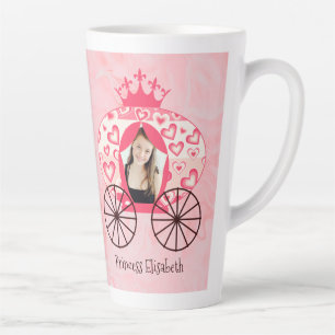 Fairytale Royal Princess Carriage Girl Birthday  Latte Mug