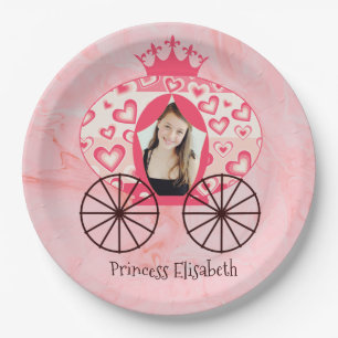Fairytale Royal Princess Carriage Girl Birthday  Paper Plate