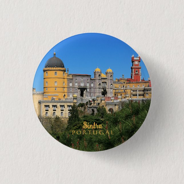Fairytale Sintra Palace photo, in Portugal 3 Cm Round Badge (Front)