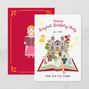 Fairytale Stories Girl Birthday Party Thank You Card