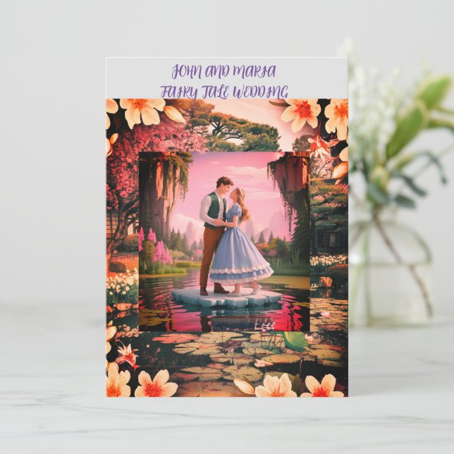 Fairytale Tropical Wedding Invitation (Standing Front)