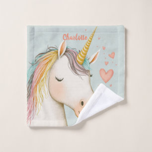 Fairytale unicorn wash cloth