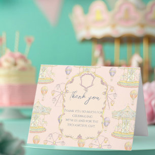 Fairytale Vintage Amusement Park Thank You Card