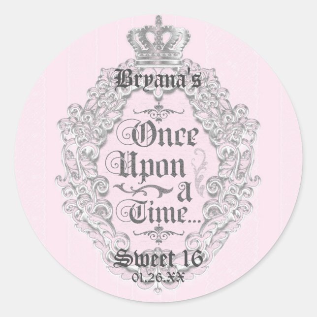 Fairytale Vintage Once Upon A... Party Sticker (Front)