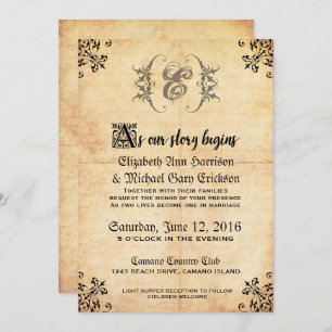 Fairytale Vintage Wedding Invitation