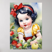 Fairytale Watercolor Baby Snow White