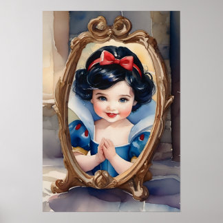Fairytale Watercolor Baby Snow White Poster