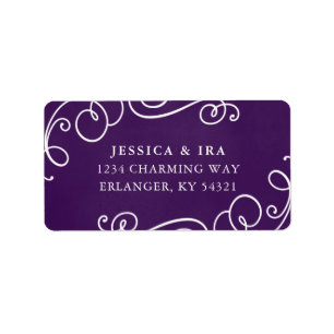 Fairytale Wedding Address Label in Royal Purple