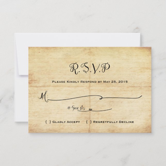 Fairytale Wedding RSVP Card - Once Upon A Time (Front)