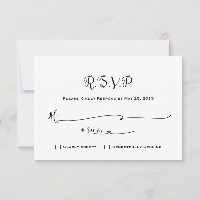 Fairytale Wedding RSVP - Once Upon A Time - White Card (Front)