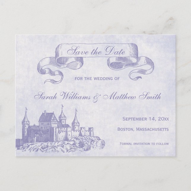 Fairytale Wedding Save the Date Postcard (Front)