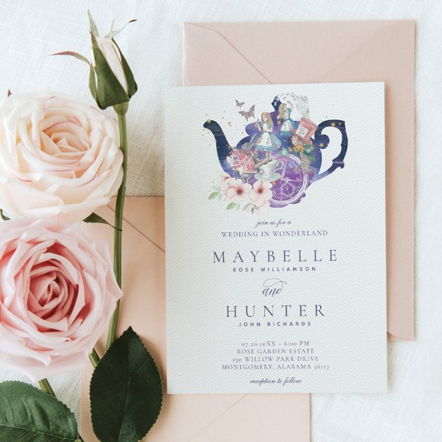 Fairytale Wedding Tea Party in Wonderland Invitation (Fairytale Wedding Tea Party in Wonderland Invitation)