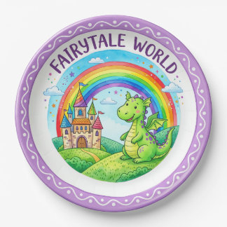"Fairytale World" Magical Dragon CastlePaper Plate