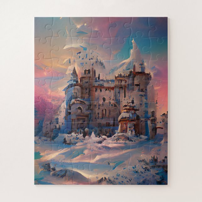Fairytale World, Winter Castle, Snow Castle, Xmas  Jigsaw Puzzle (Vertical)
