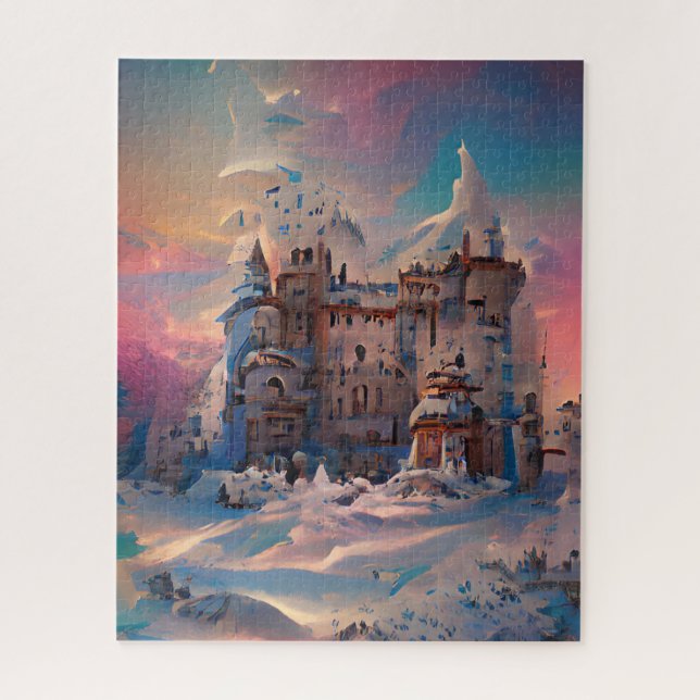 Fairytale World, Winter Castle, Snow Castle, Xmas  Jigsaw Puzzle (Vertical)