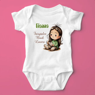 Fairytales Book Lovers Custom Name Baby Bodysuit